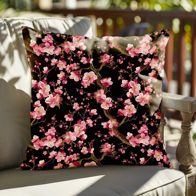 Almofada Padrão de Flor de Cerejeira Sakura (Criador carregado)
