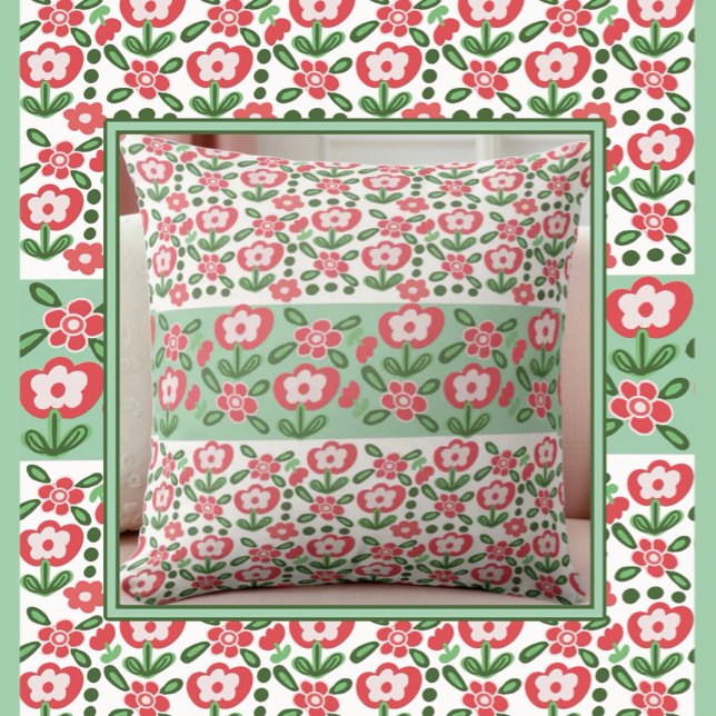 Almofada Padrão de Flor de Feriado Único (Criador carregado)