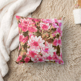 Almofada Padrão de Flor de Rosa – Design Botânico Suave