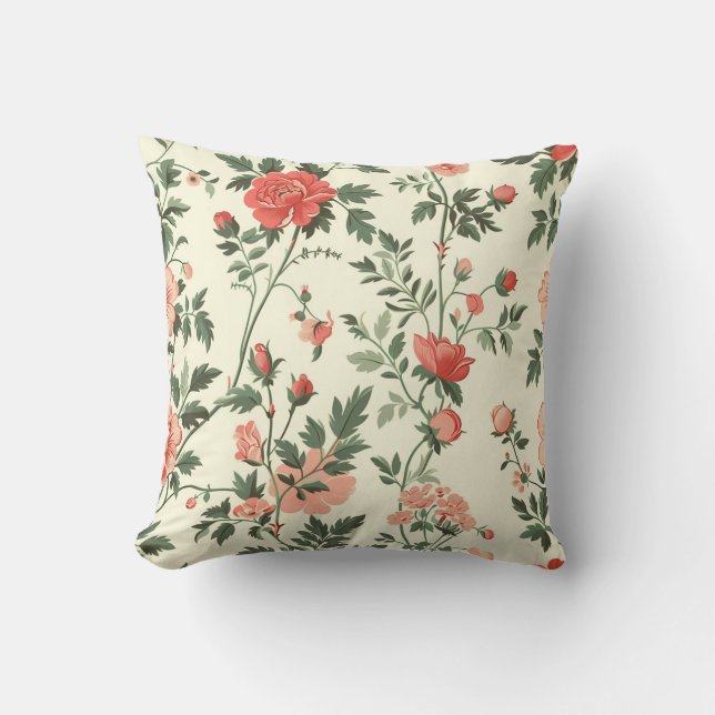 Almofada Padrão de Flor de rosas (Frente)