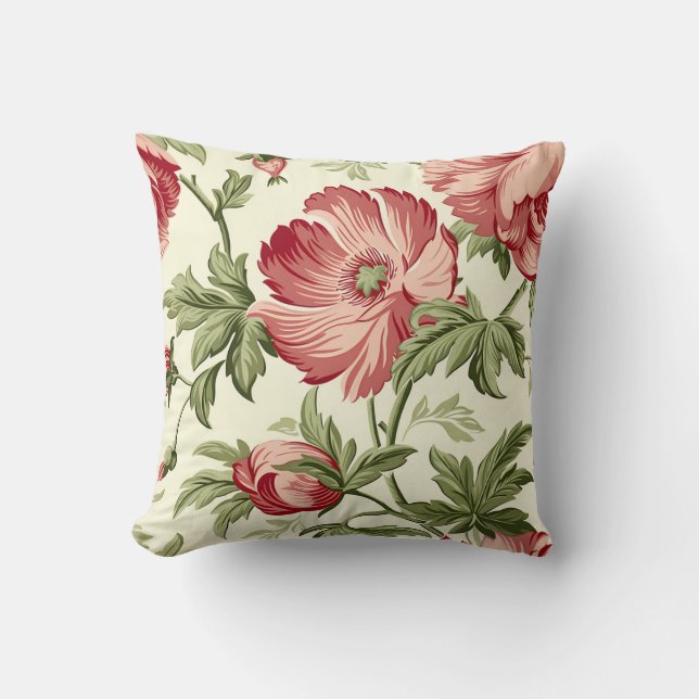 Almofada Padrão de Flor de rosas (Frente)