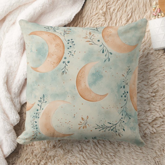 Almofada Padrão de Flor Lunar Boho Celestial (8) (Cobertor)