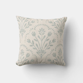 Almofada Padrão de Floral de Vieira em Verde Sage Suave Sil
