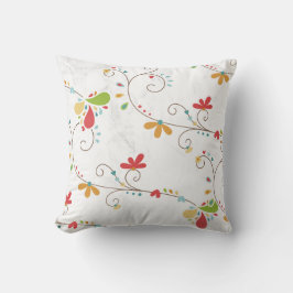 Almofada Padrão de Flores de Cor de Água Fundo Personalizad
