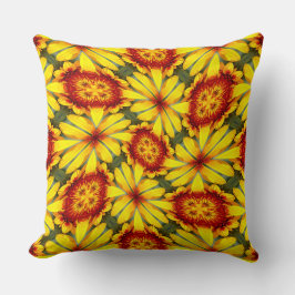 Almofada Padrão de Flores de ouro