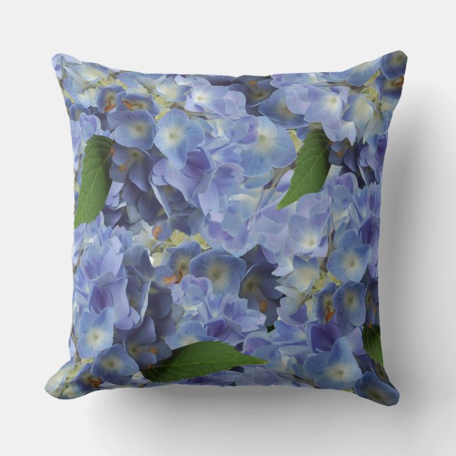 Almofada padrão de flores em azul (Frente)