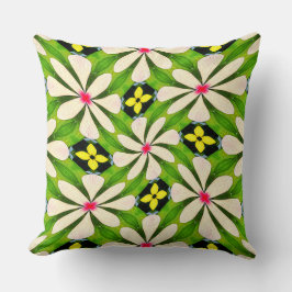 Almofada Padrão de Flores Estéticas