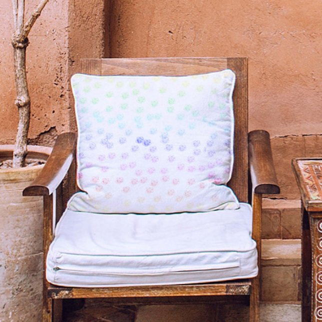 Almofada Padrão de Flores na moda arco-íris (Criador carregado)