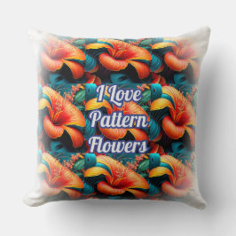 Almofada Padrão de Flores Rosa Salmão