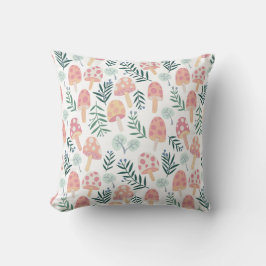 Almofada Padrão de Floresta de Cogumelos Magicos