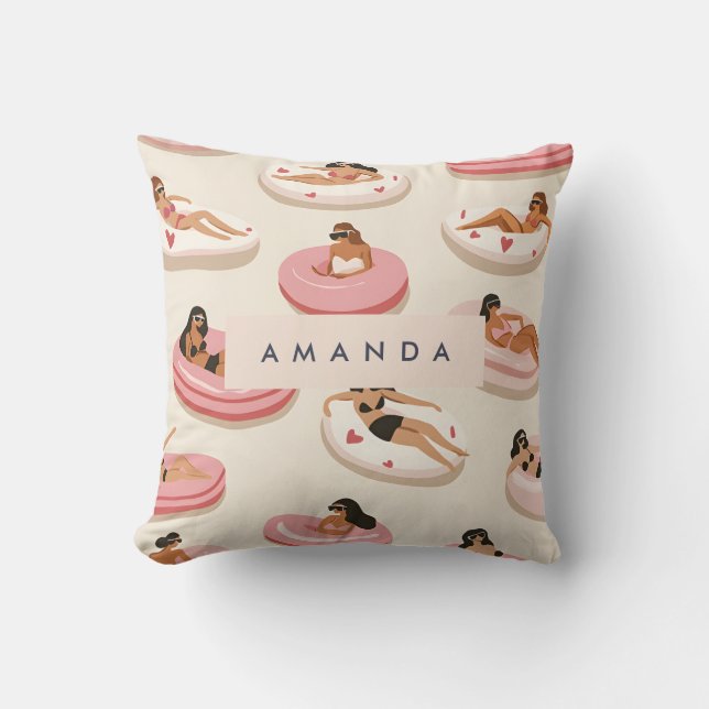 Almofada Padrão de flutuação da Piscina de Verão Personaliz (Frente)