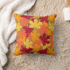 Almofada Padrão de Folha do Autumn Maple