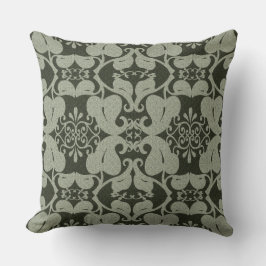 Almofada Padrão de Folha Elegante Moderno e Verde Khaki