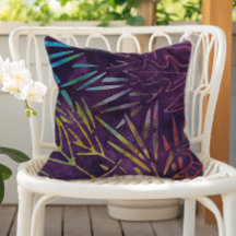 Padrão de Folhagem Boho Batik Roxo