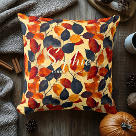 Almofada Padrão de Folhas de outono de Cozy | Decurso de ou