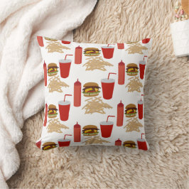 Almofada Padrão de Fries Burger de Comida Rápida