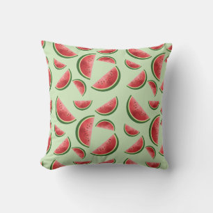Almofada Padrão de Fruta Melancia em Verde