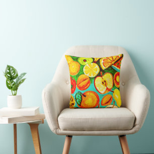 Almofada Padrão de Fruta Whimsical. Comprar Agora