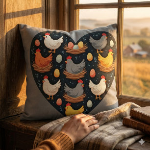 Almofada Padrão de Galinha de Fazenda Charm Cottagecore Rús