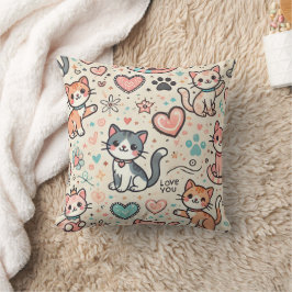 Almofada Padrão de Gatinho Fofo