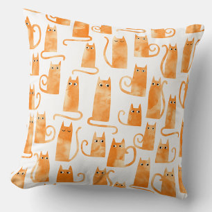 Almofada Padrão de Gato Laranja