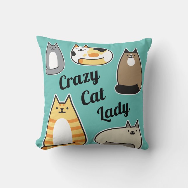 Almofada Padrão de Gato Louco (Frente)