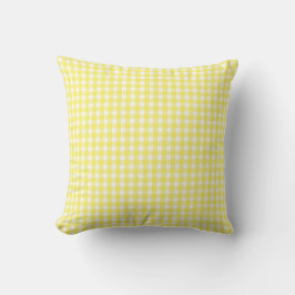 Almofada Padrão de Gingham Amarelo Pastel