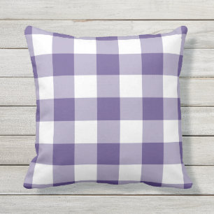 Almofada Padrão de Gingham Roxo Ultra Violeta Verificado