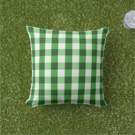 Almofada Padrão de Gingham Verde Florestal