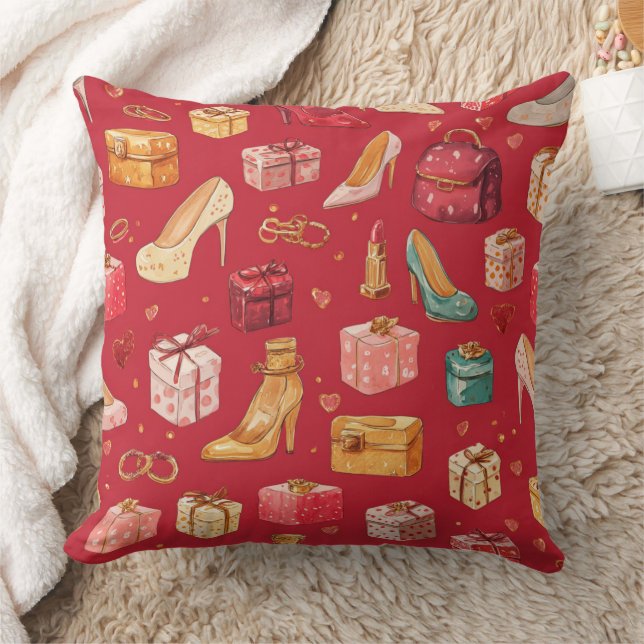 Almofada Padrão de Glamour de Natal Rouge Coquette (Cobertor)