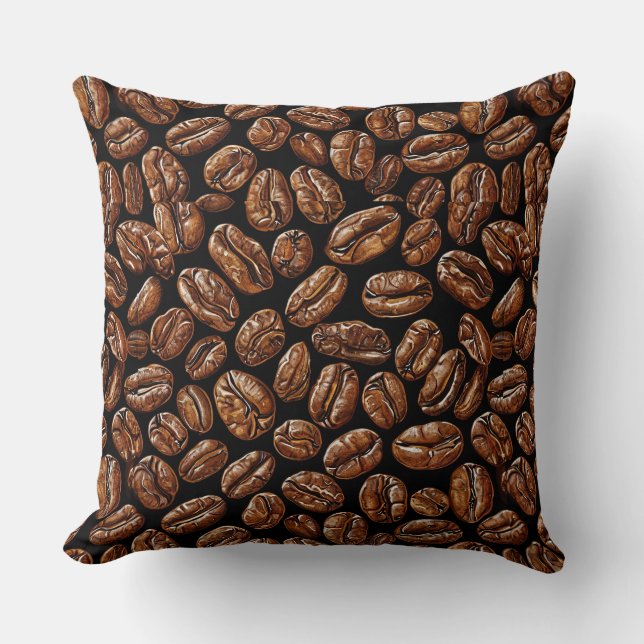 Almofada Padrão de grãos de café (Frente)