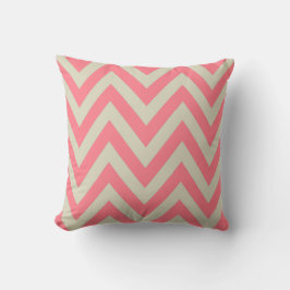 Almofada Padrão de Grelha de Cor-de-Rosa-Coral ZigZag Strip