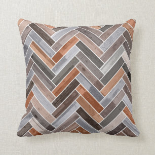 Almofada Padrão de Herringbone em cores de rock terrestre