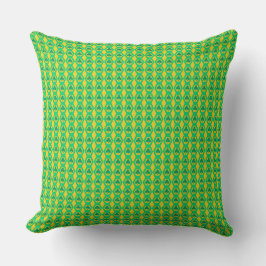 Almofada Padrão de Hexágono Amarelo Verde Trevo
