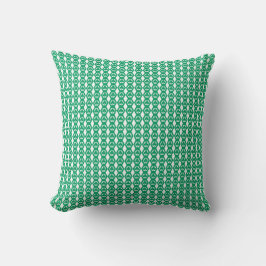 Almofada Padrão de Hexágono Branco Verde Trevo