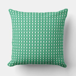 Almofada Padrão de Hexágono Branco Verde Trevo