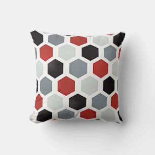 Almofada Padrão de Hexágono de Arte Moderna
