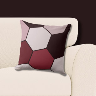 Almofada Padrão de Hexágono Rosa e Preto