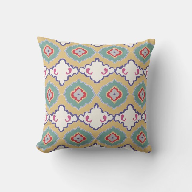Almofada Padrão de ikat chevron étnico tradicional (Frente)