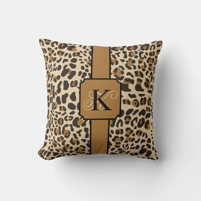 Almofada Padrão de Impressão Animal Personalizado Leopardo  (Frente)