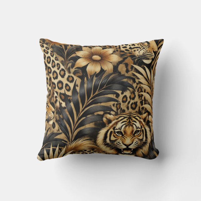 Almofada Padrão de Impressão botânico animal (Verso)