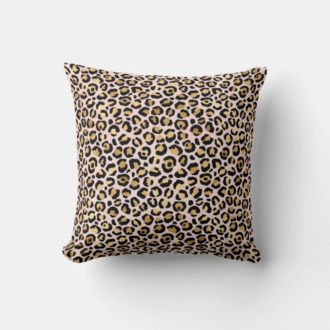Almofada Padrão de Impressão de Animais do Leopardo Rosa Pa (Frente)