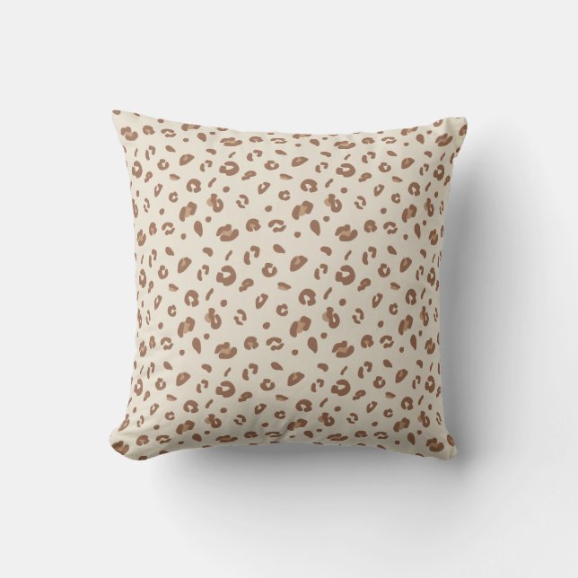 Almofada Padrão de Impressão de Leopardo Abstrato Neutro |  (Frente)
