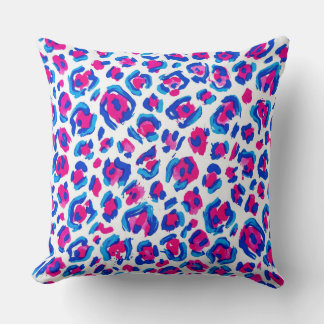Almofada Padrão de Impressão de Leopardo Neon