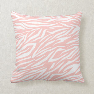 Almofada Padrão de impressão de zebra rosa e branca escur