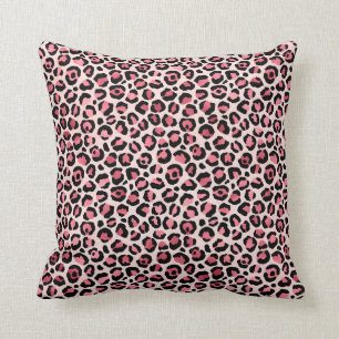 Almofada Padrão de impressão do Leopard, cor-de-rosa e la