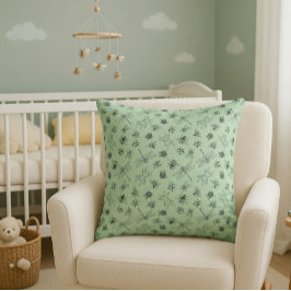 Almofada Padrão de Insetos de Desenho Animado Desenhados à 