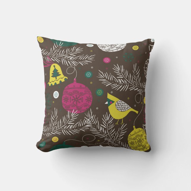 Almofada Padrão de inverno de Natal (Frente)