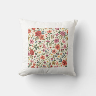 Almofada Padrão de Jardim Floral Vintage Elegante