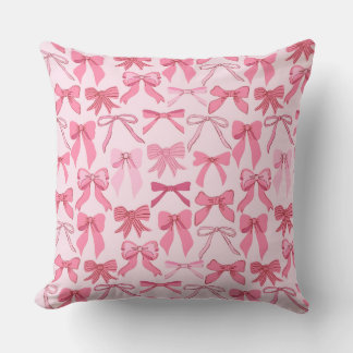 Almofada Padrão de Laços Cor-de-Rosa Charmoso e na Moda